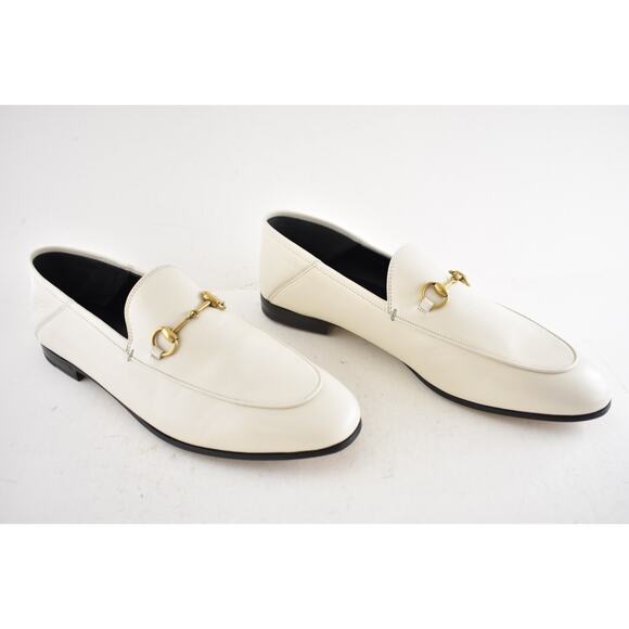 Gucci Brixton Collapsible Mystic White Leather Horsebit Slipper Flat Loafer 41.5 - Picture 6 of 16
